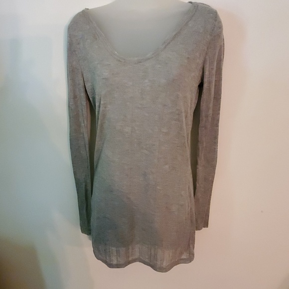 JL Tops - JL Silver Long Sleeve Tee Womens Large